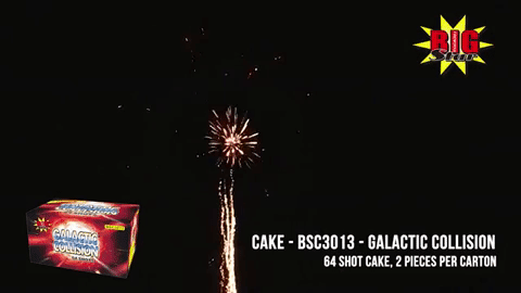 Galactiv Collision cake fireworks